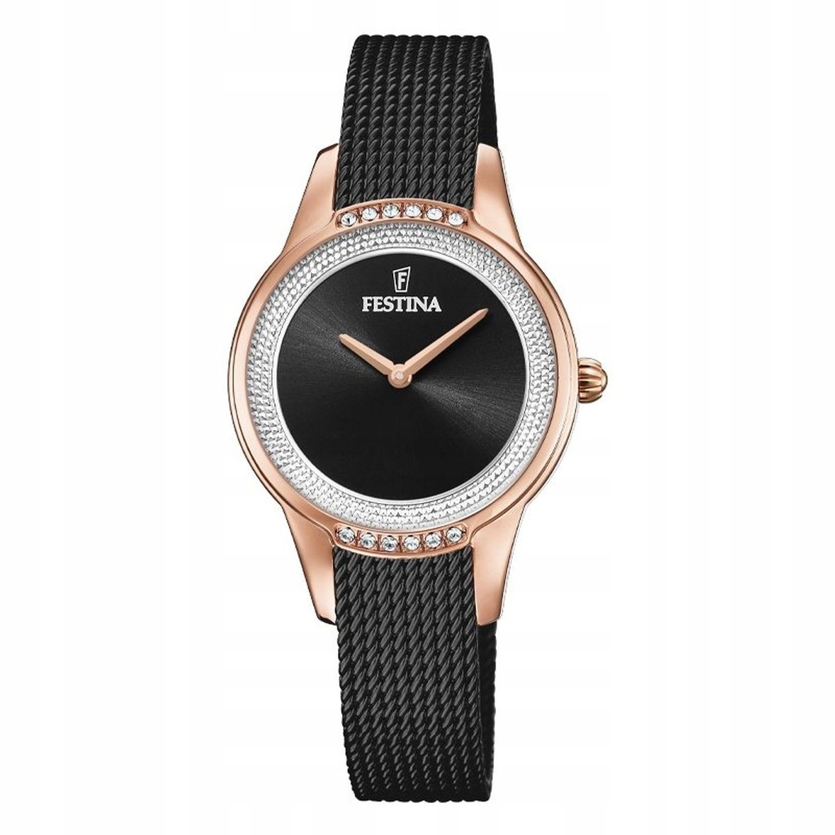 Černo-zlaté hodinky Festina F20496/2 s krystaly