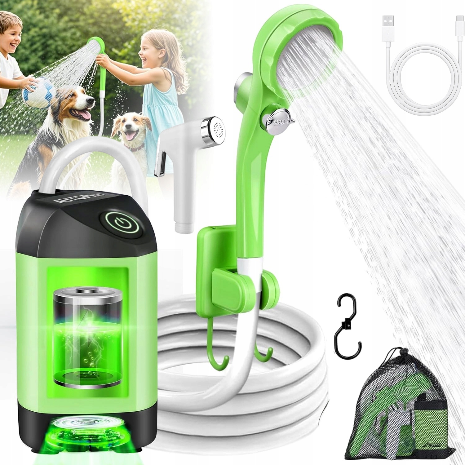 Turistická Kempingová Sprcha Přenosná S Elektrickou Pumpou Akumulátor
