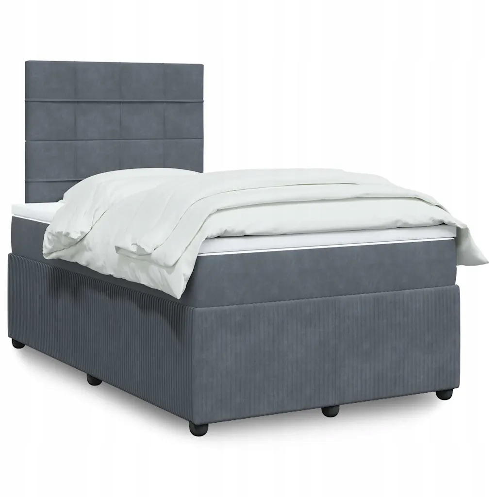 Box spring postel s matrací tmavě šedý 120x190 cm samet Šedá 3292287