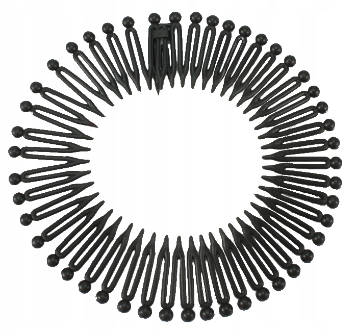 

Opaska Do Włosów Elastyczna Grzebień Czarna