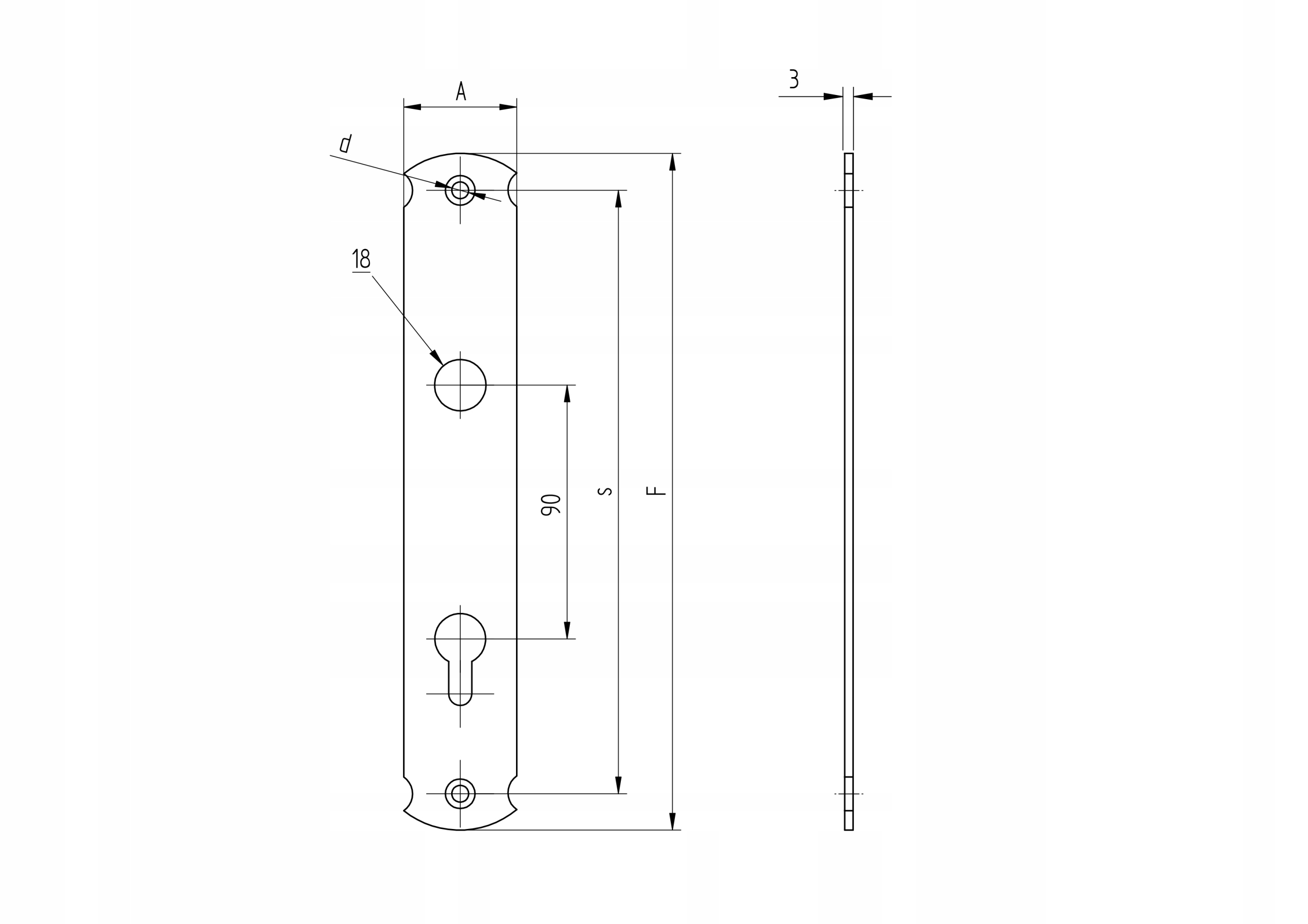 SZYLDY DO DRZWI Z OTWORAMI 240X40 STAL OCYNKOWANA Marka RAPDACH
