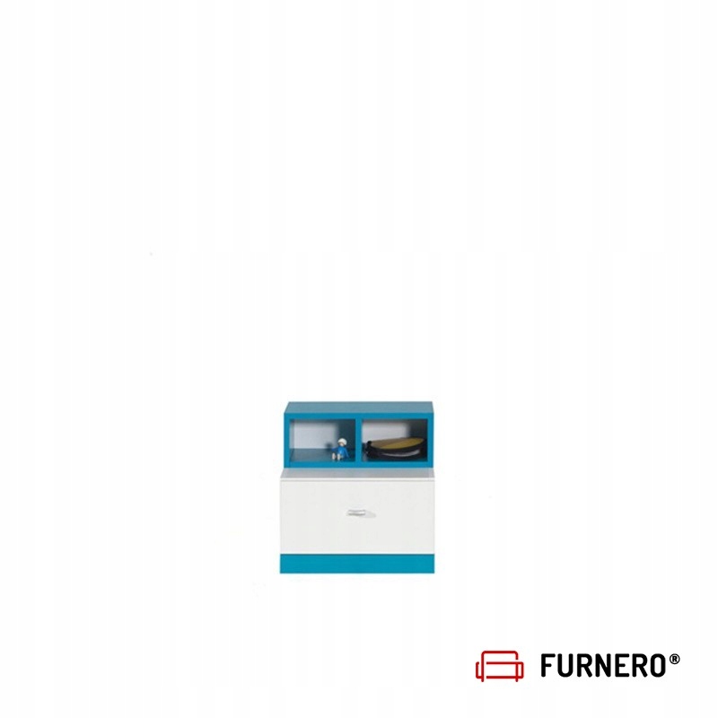 Stolik MOBI M017 Biały lux + Turkus