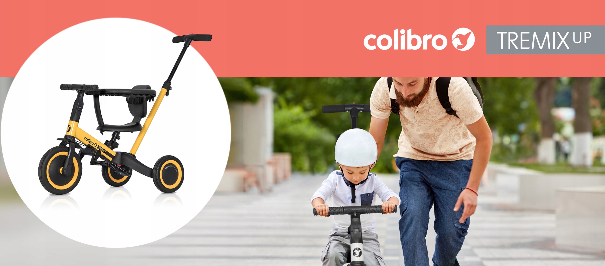 Rowerek TRÓJKOŁOWY DZIECKA PCHACZ TREMIX UP 6w1 Pedały platformowe