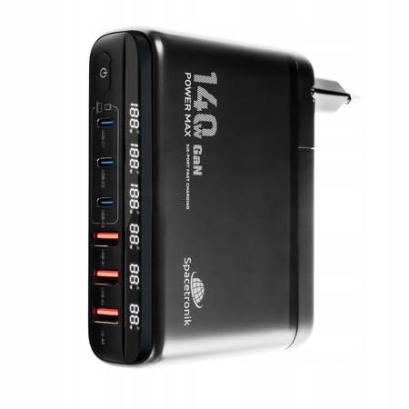 Stacja ładowania 140W GaN SR103 Led 6 Usb PD+QC3.0