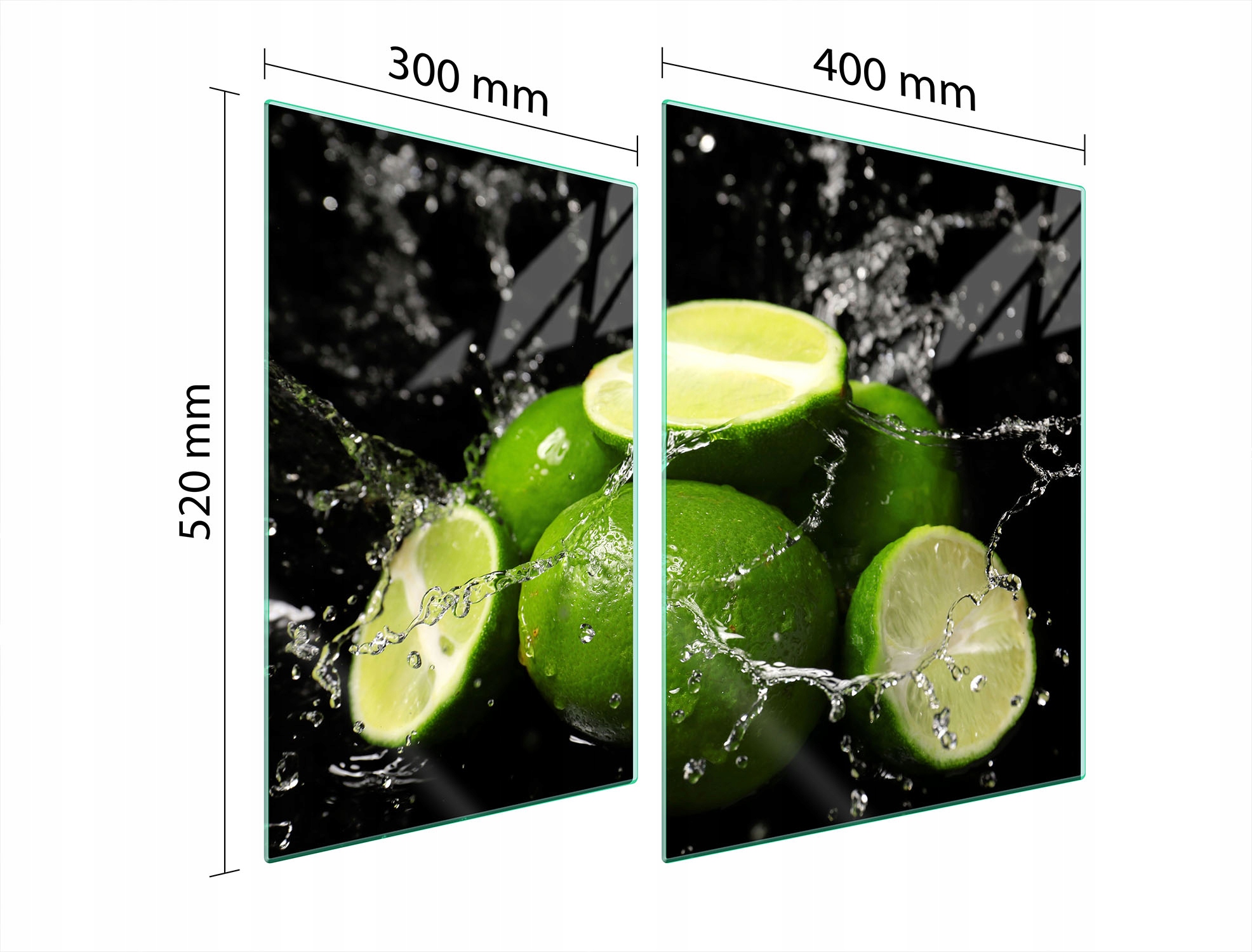 Skleněná Ochranná Deska Na Sporák 70x52 Limetka Tvrzené Sklo