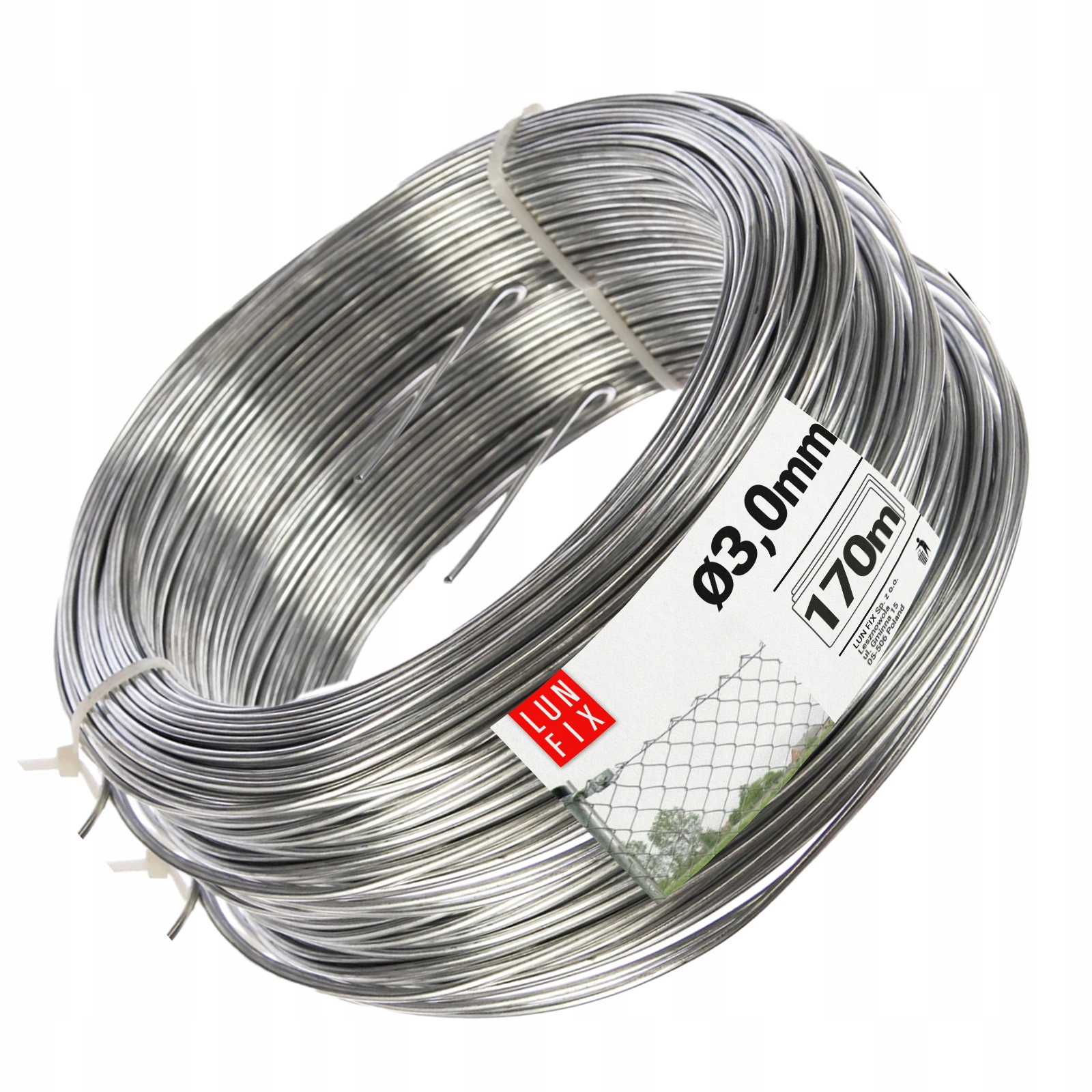 Drut Naciągowy ogrodzeniowy fi 3 mm 10kg ok. 170mb Ocynk do siatki