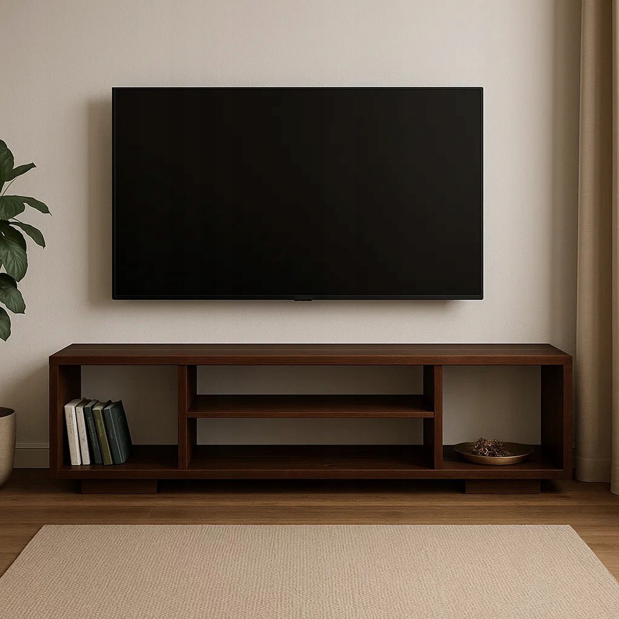 Stolik RTV 200 cm Atlantic z litego drewna, kolor brązowy