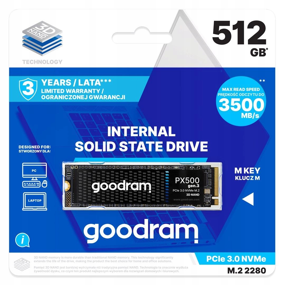 Ssd Goodram PX500 GEN.3 PCIe 3x4 512GB M.2 2280 Retail