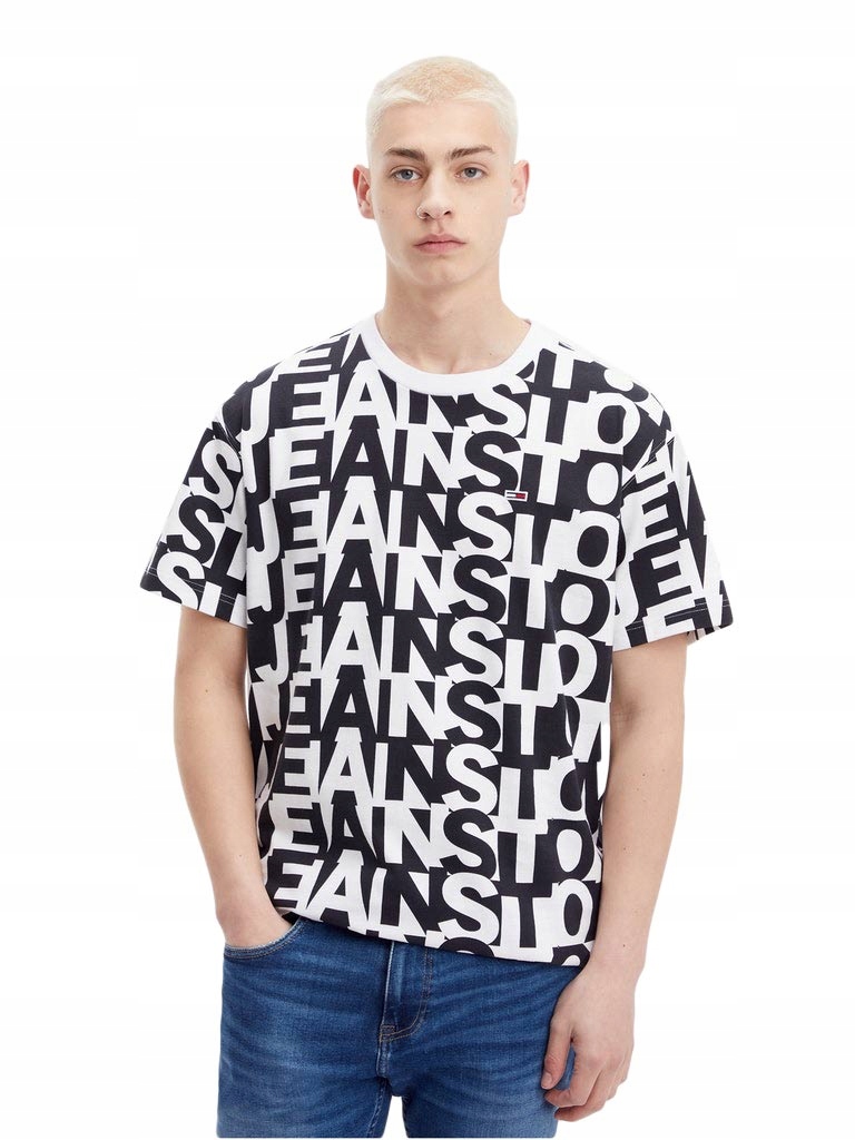 Tommy Hilfiger Pánské Tričko Tjm Rlxd Aop Tee White/black vel. M