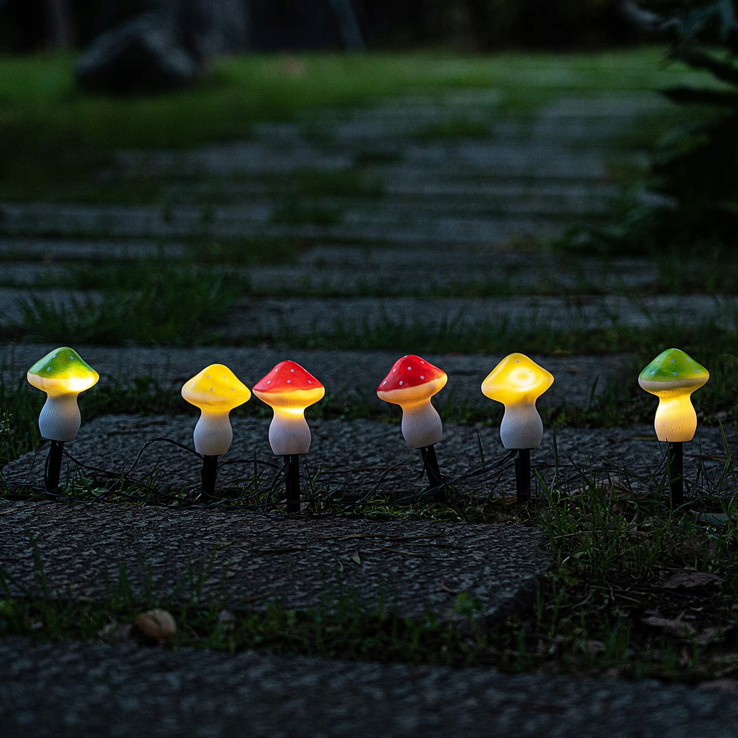 JOYCOME Solarna Lampa Ogrodowa 6 LED Grzyby 8 Trybów Wodoodporna — miniatura 5