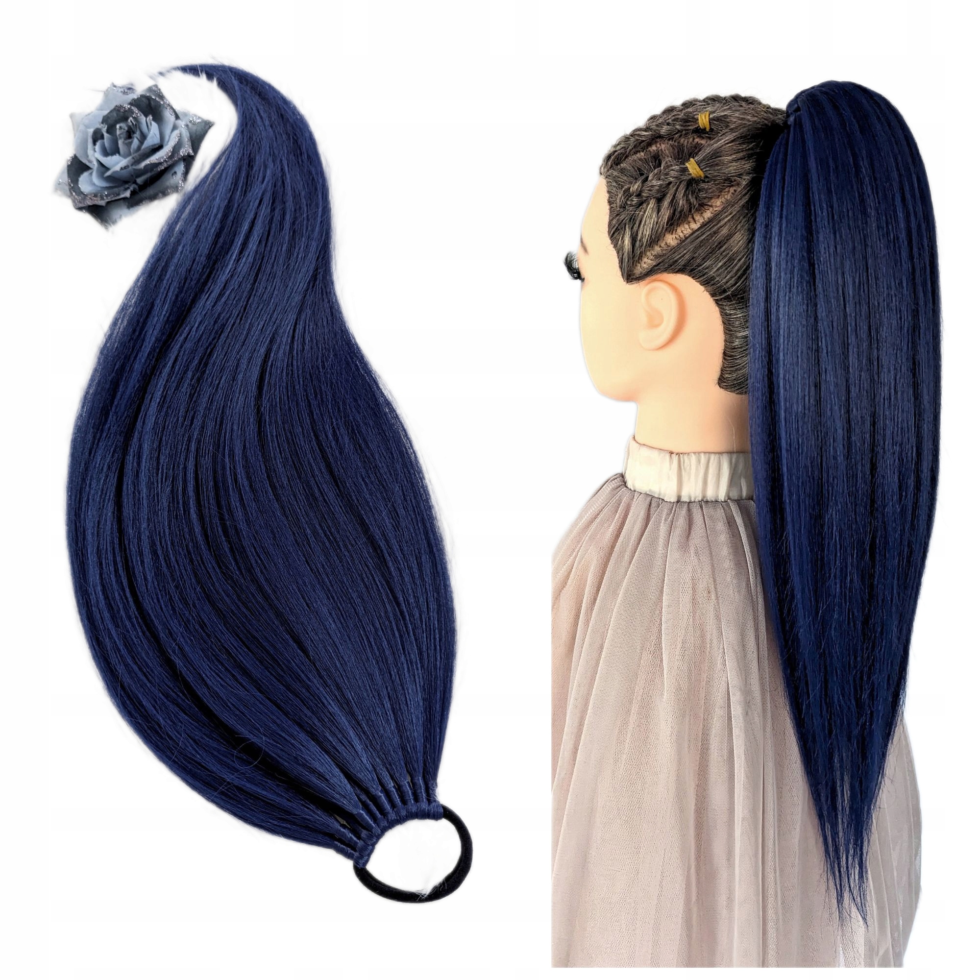 Připínací poník na gumičce, Příčesek, tmavě modrá, Noční Víla, 60 cm