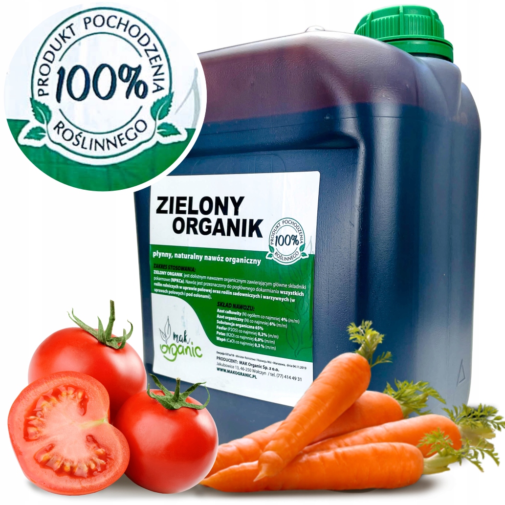 Zielony Organik 5l Naturalny Organiczny Nawóz Do Warzyw Roslin Polowych