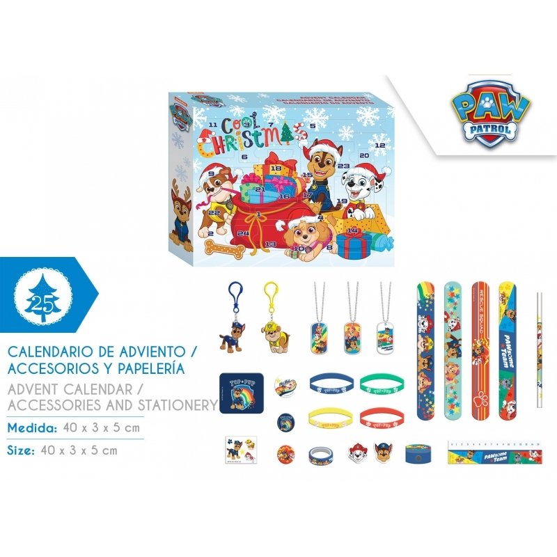 Адвент-календарь Euroswan Paw Patrol, 24 аксессуара: брелоки, браслеты и канцелярия, от 5 лет — фото 5