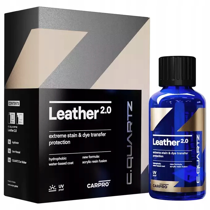 CarPro CQuartz Leather 2.0 kremenná vrstva kože