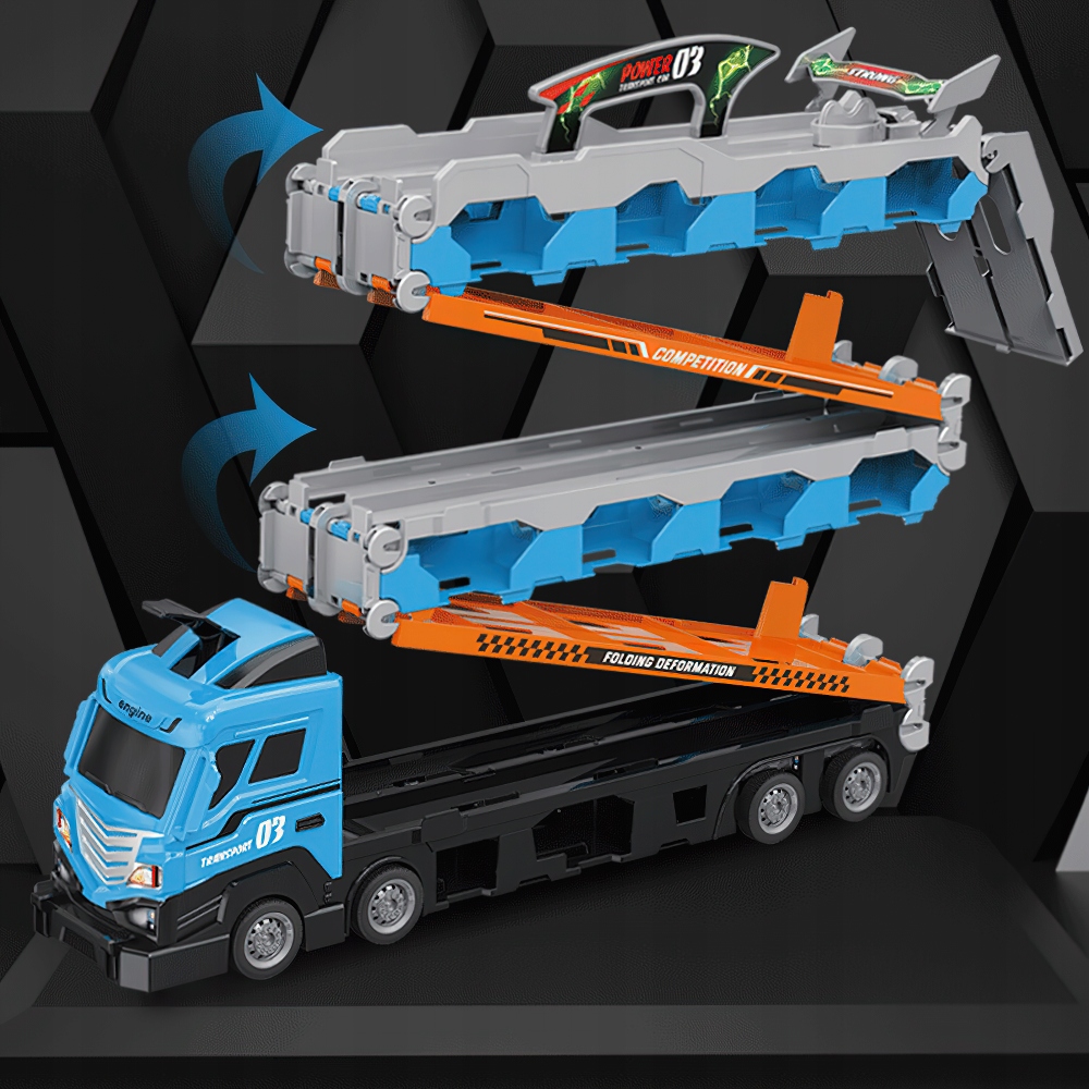 TRANSPORTER AUTEK TORY WYŚCIGOWE + 8 AUTA Prezent Efekty brak