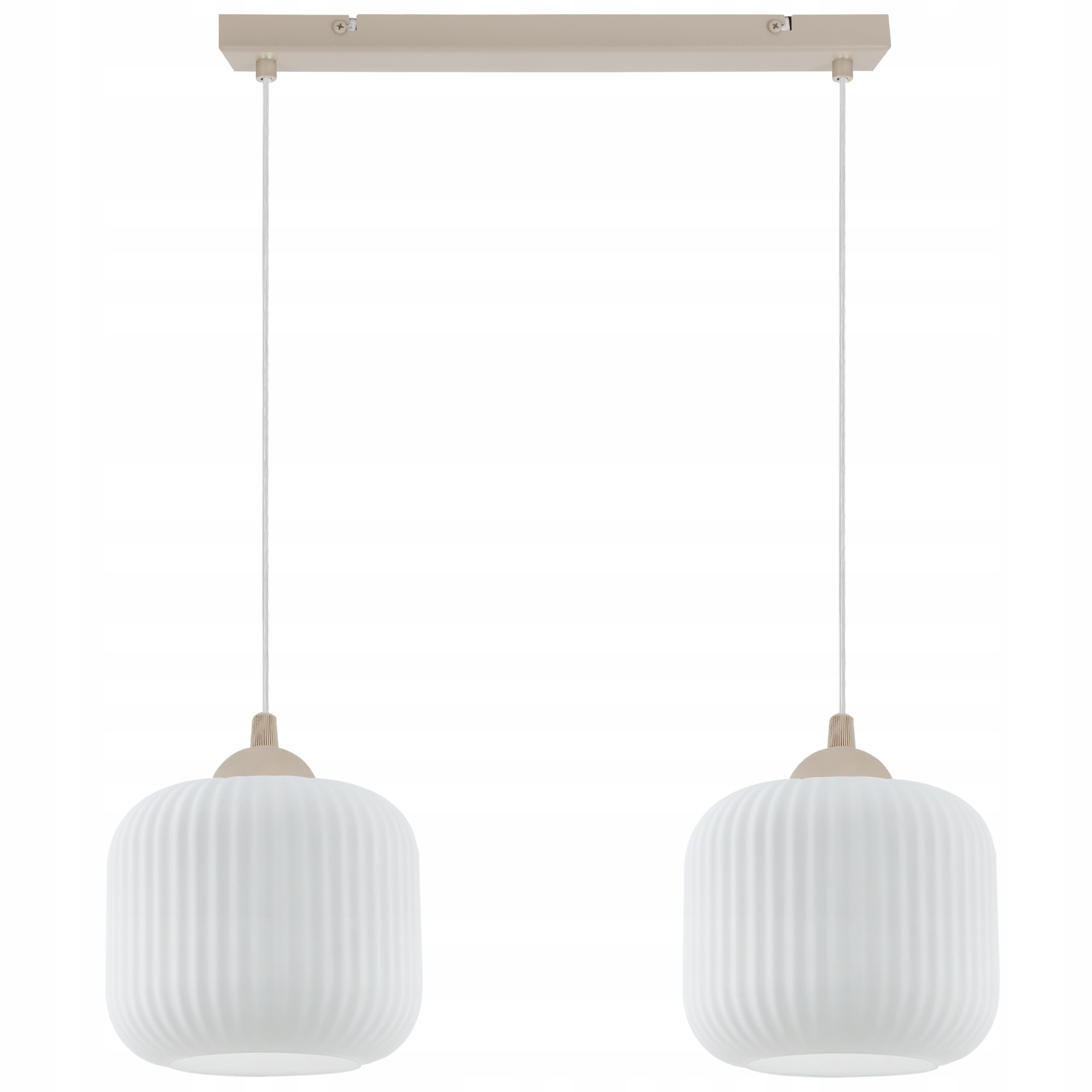 Závěsná Stropní Lampa Lustr Kašmírová Béžová Skleněná Bílá Nad Stůl