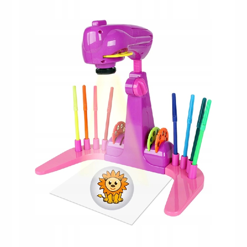 Projektor rzutnik kalka do nauki rysowania dla dzieci slajdy różowy