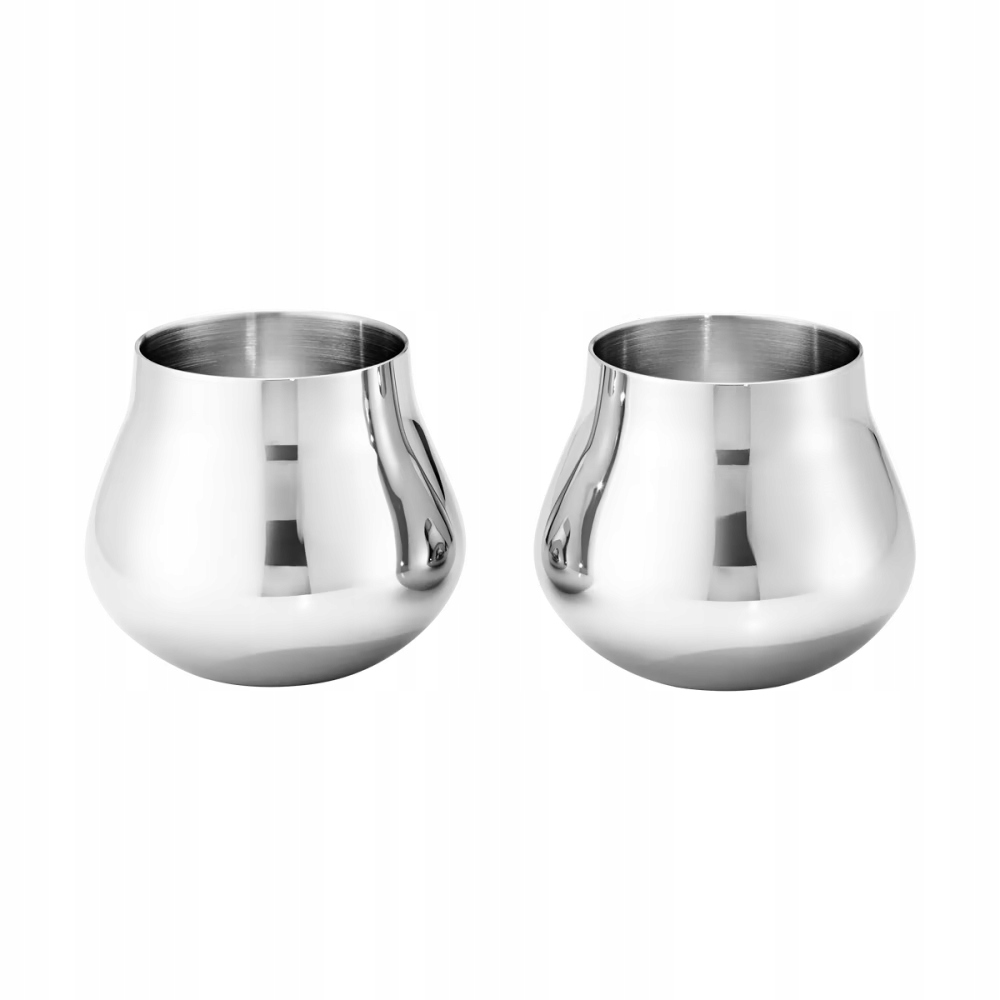 Georg Jensen Sky Oceľové poháre na vodku 2 Ks Strieborné