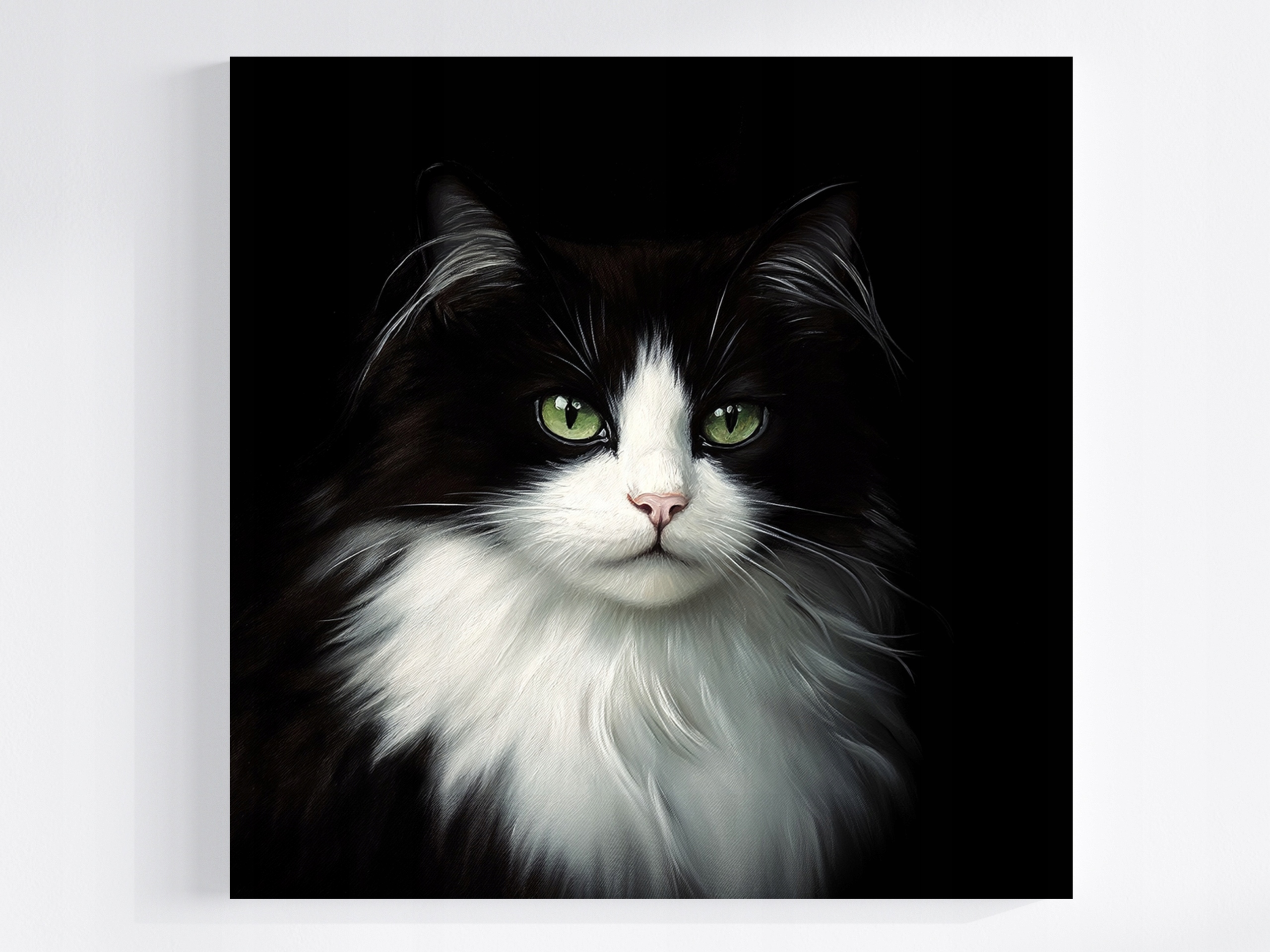 Obraz Na Plátně Canvas Portrét Zvíře Kočka Černá Bílá 60x60