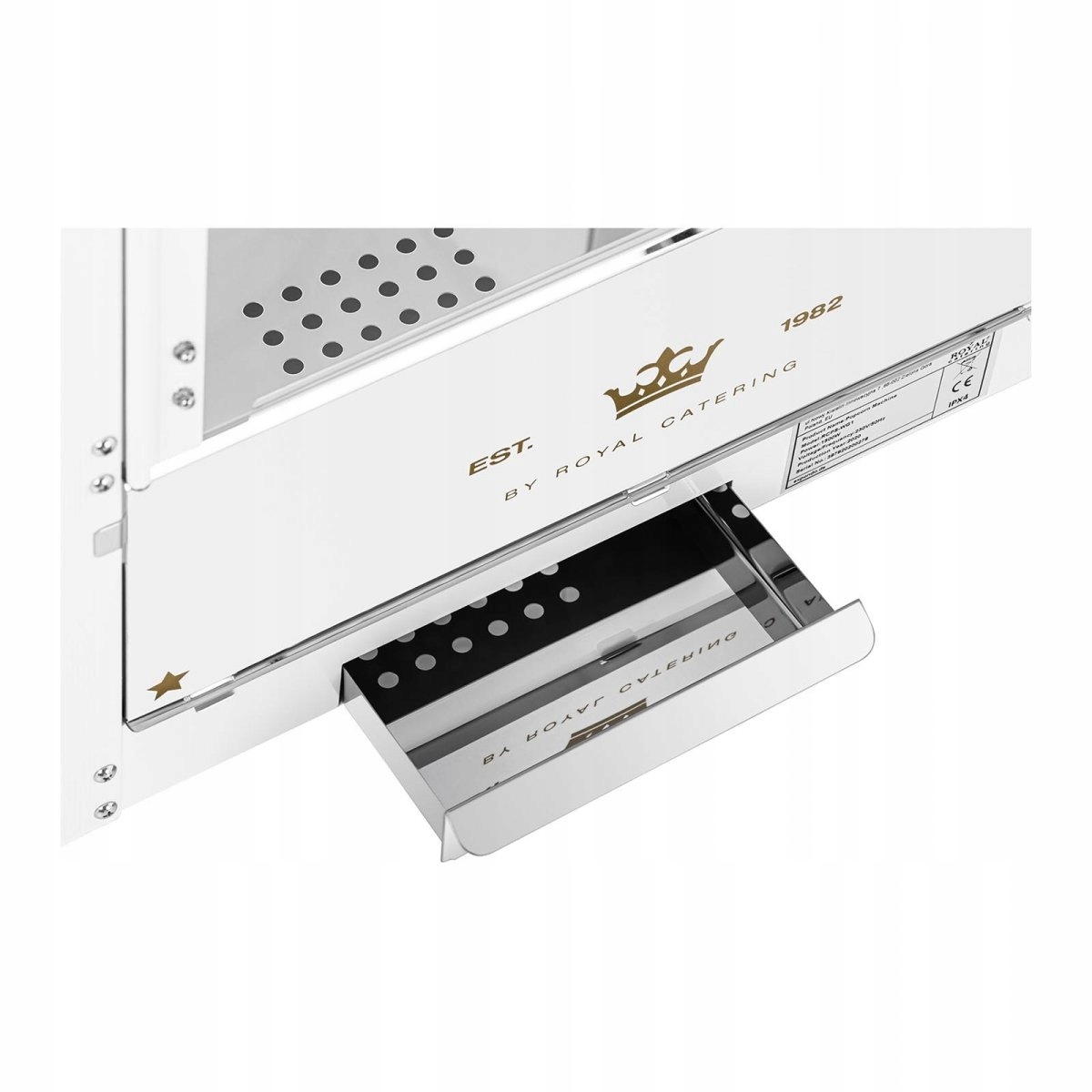 Maszyna do popcornu - biało-złota ROYAL CATERING 10011101 RCPS-WG1 Pojemność 88 L