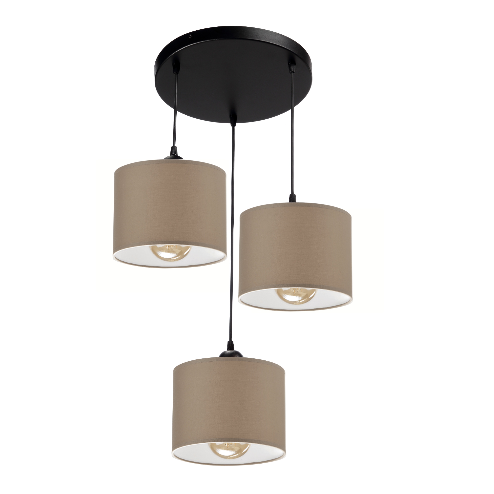 Závěsné Stropní Svítidlo Kulatá Stínítko Bronz Kašmír E27 Led Pl 3-BODOVÁ 30 CM