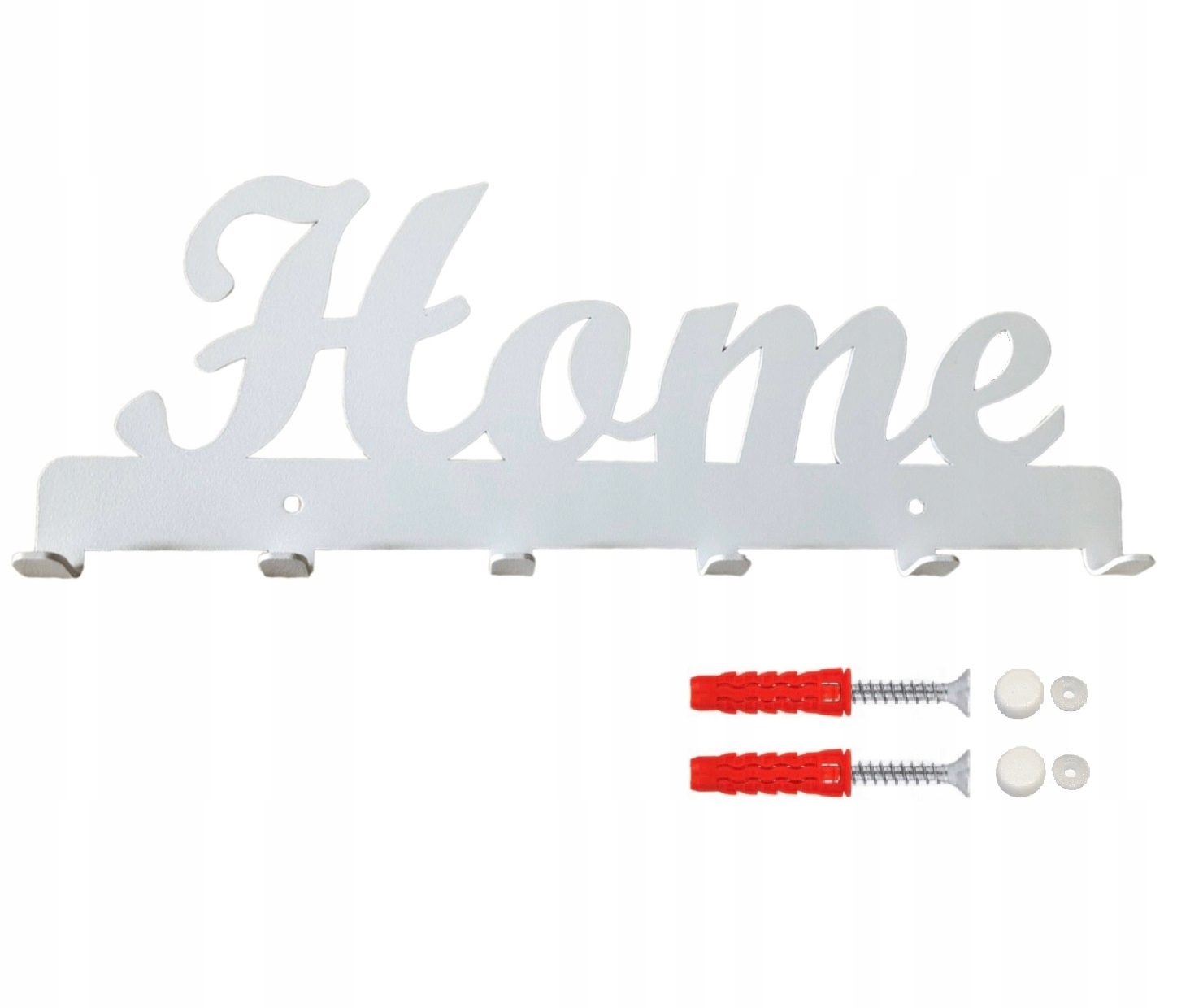 

Biały przykręcany Wieszak na ścianę Home 6 haków