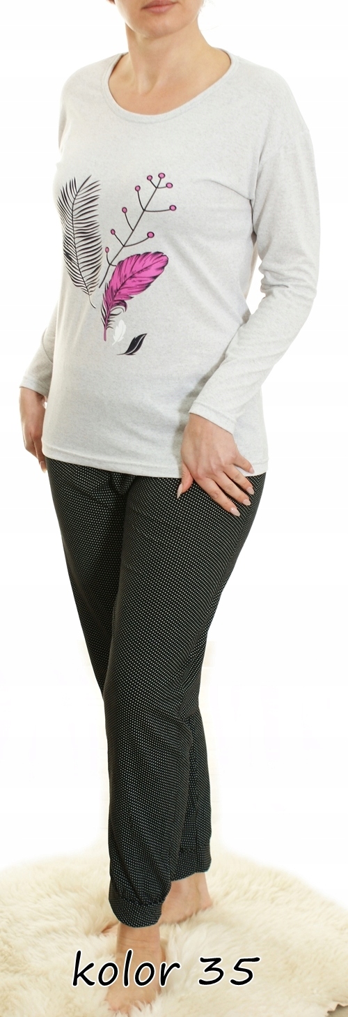 Piżama Bawełniana ADELL długi rękaw długie spodnie Rozmiar M