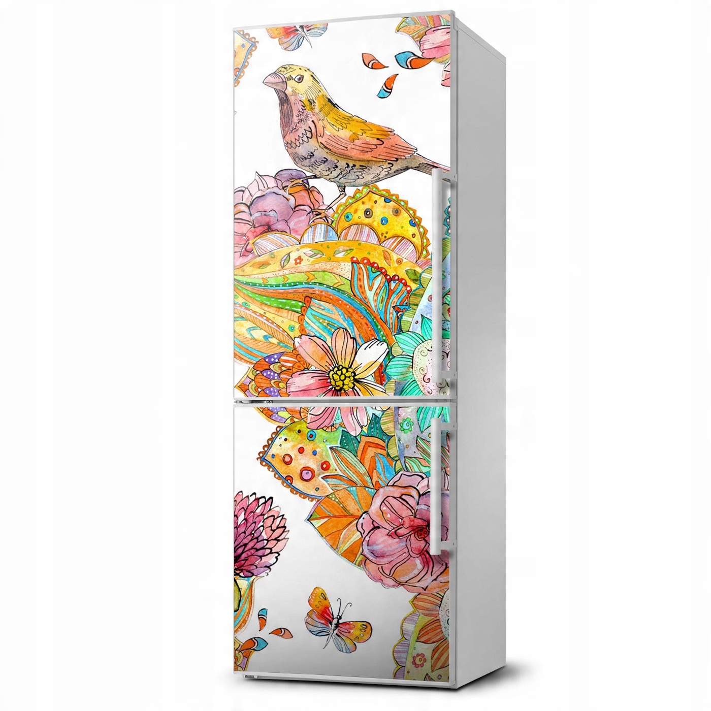 

Naklejka Magnes na lodówkę motyle kwiaty 60x180