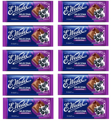 Levně 10x 100g E. Wedel Borůvková mléčná Čokoláda půlka kartonu