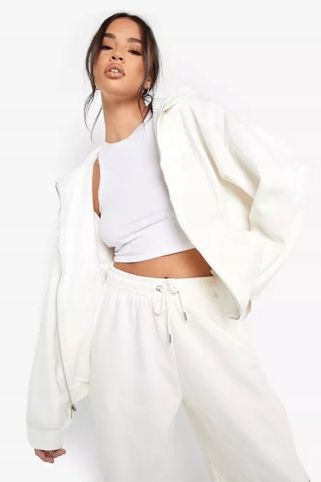 BOOHOO BLUZA OVERSIZE ZAPINANA NA ZAMEK M Materiał dominujący bawełna