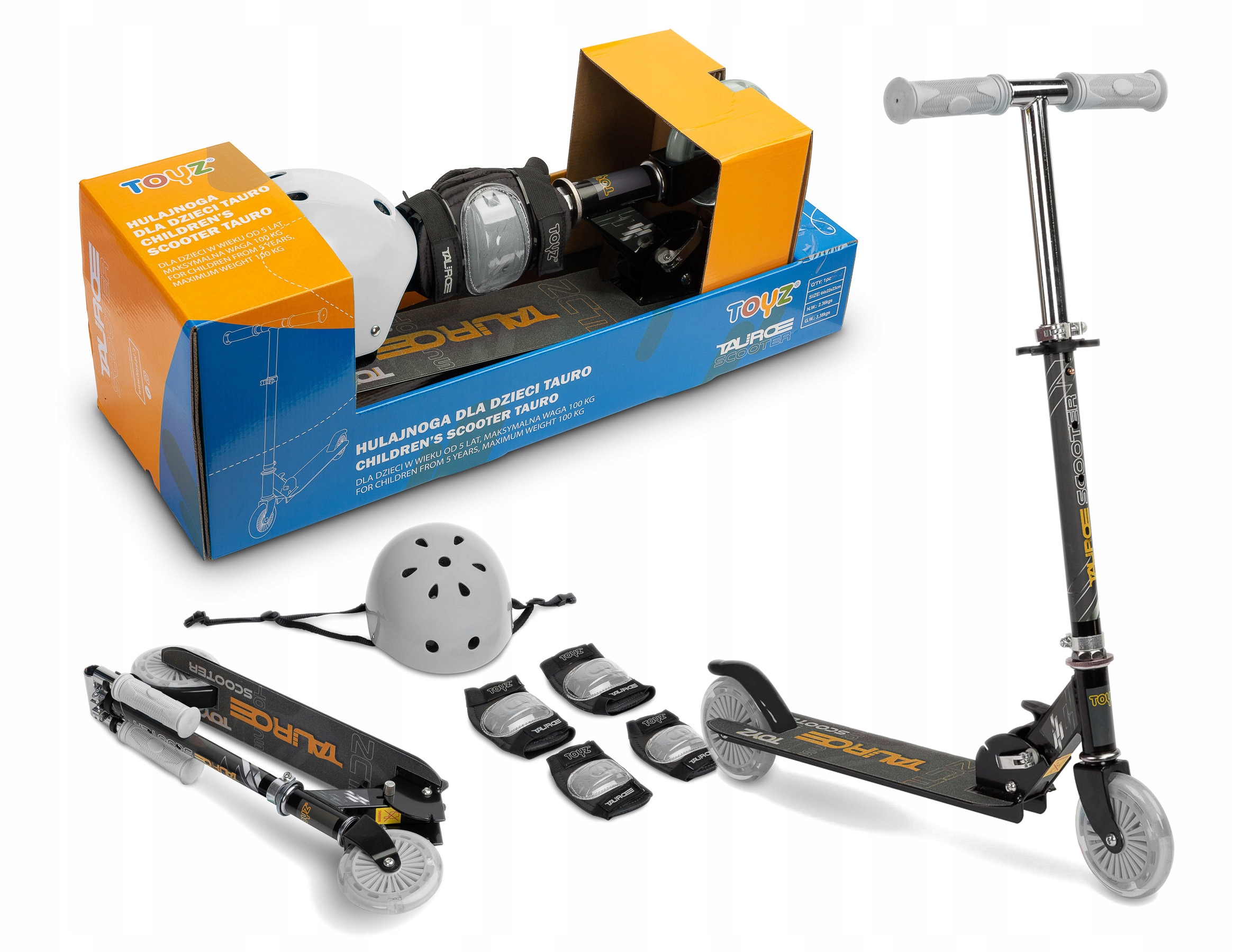 

Toyz Tauro Hulajnoga Dwukołowa +kask I Ochraniacze