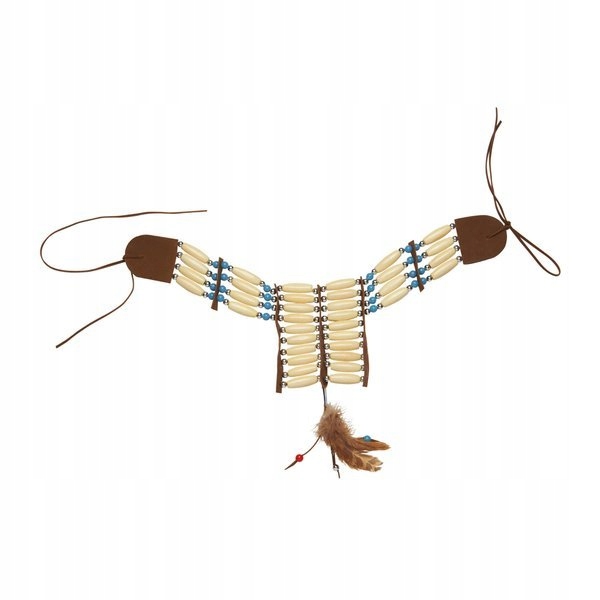 CHOKER INDIAŃSKI KORALIKI SZNURKI INDIANIN DODATEK