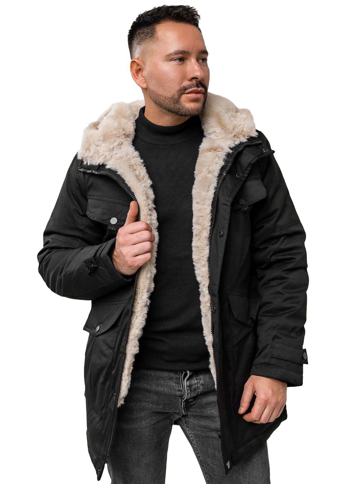 Černá pánská zimní parka Denley 22M318A1_S