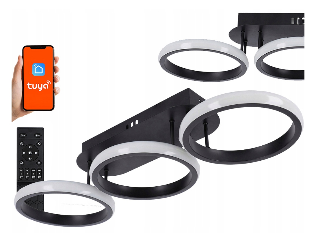 Led Stropní Svítidlo Stropní Svítidlo Přisazené Panel Ovládání Aplikací Tuya 3 Barvy Wifi Dálkový Ovladač