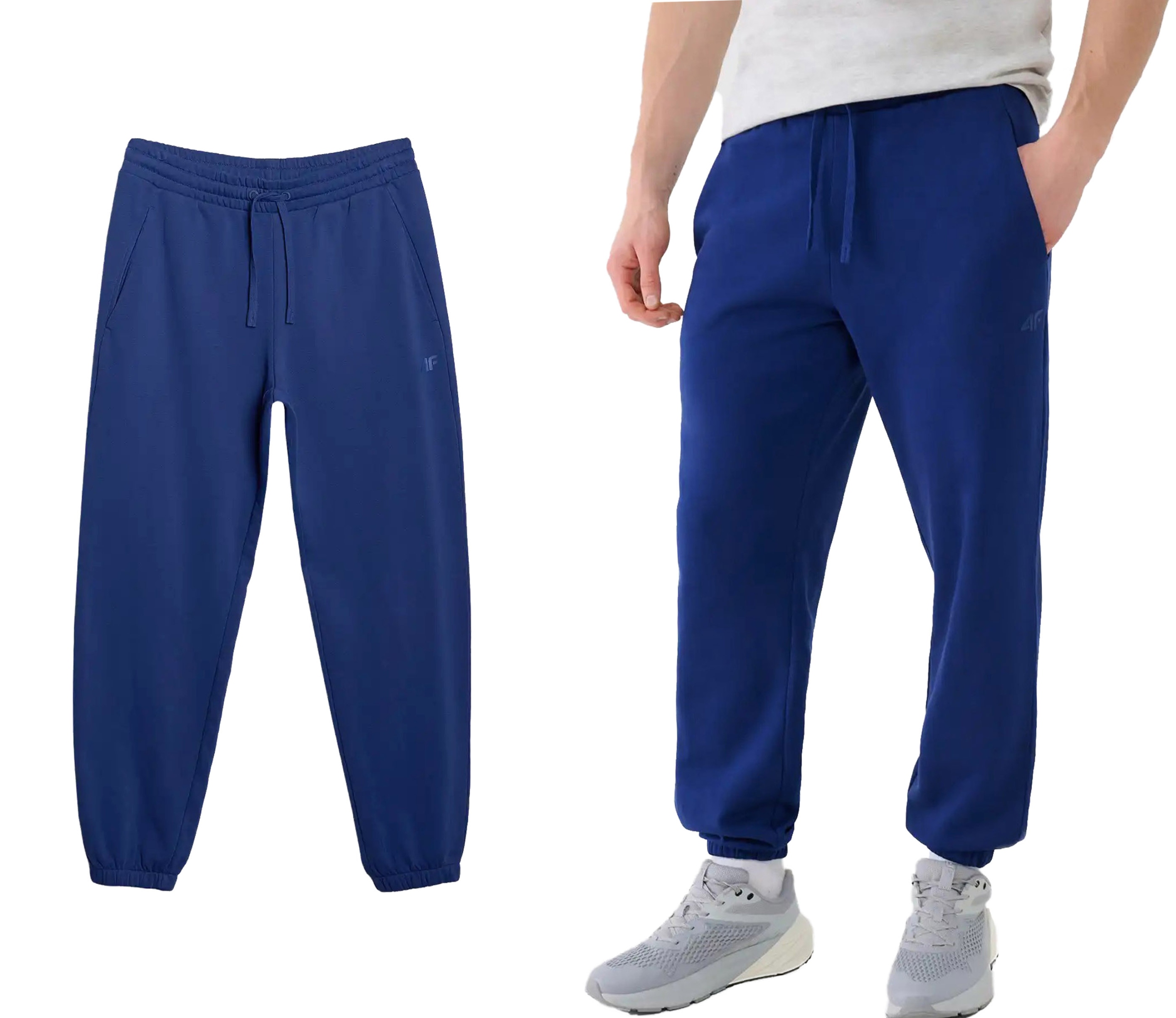 Pánské teplákové kalhoty z bavlny 4F M1139 joggery, modré, velikost M