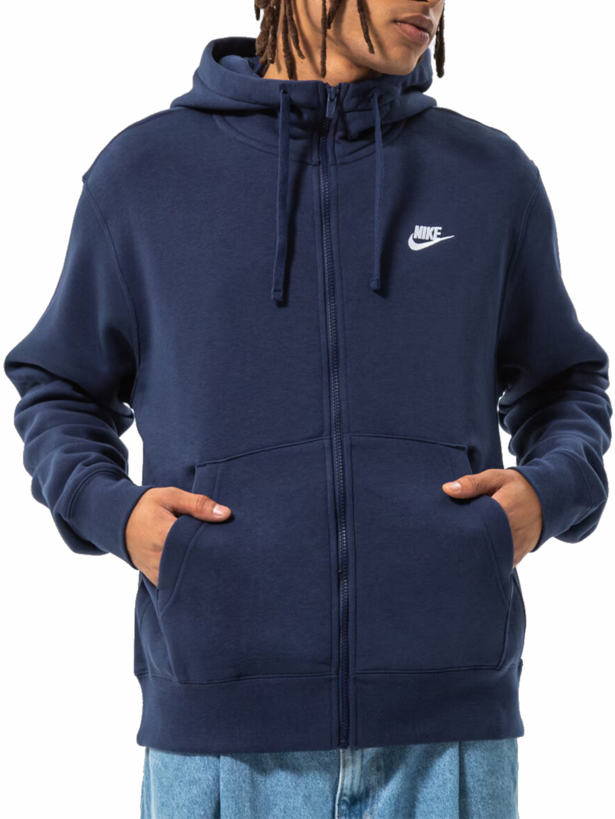 pánská mikina Nike s kapucí BV2645-410 tepláková modrá na zip bavlna S