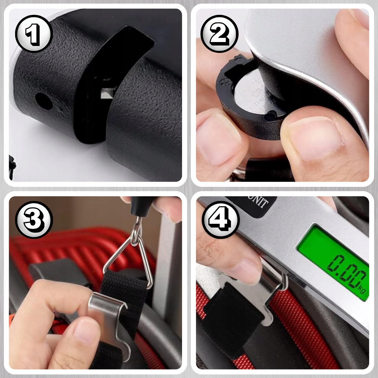 WAGA BAGAŻOWA LOTNICZA TURYSTYCZNA PODRÓŻNA KIESZONKOWA LCD 50kg Dokładność pomiaru 10 g