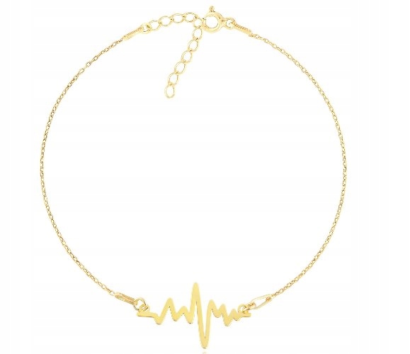 

Złota bransoletka linia serca życia Celebrytka 925