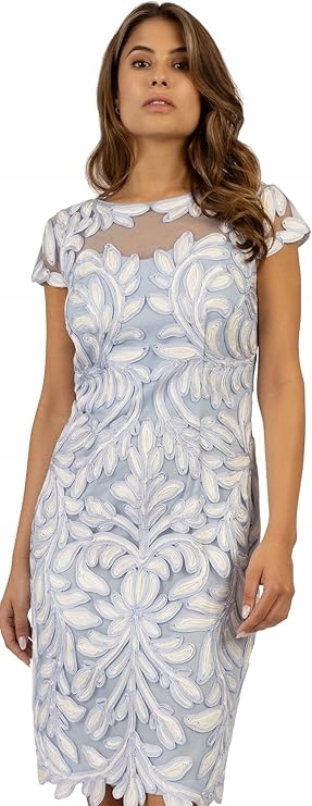 Apart Šaty MIDI S Aplikací V Modré Barvě 40 J5H