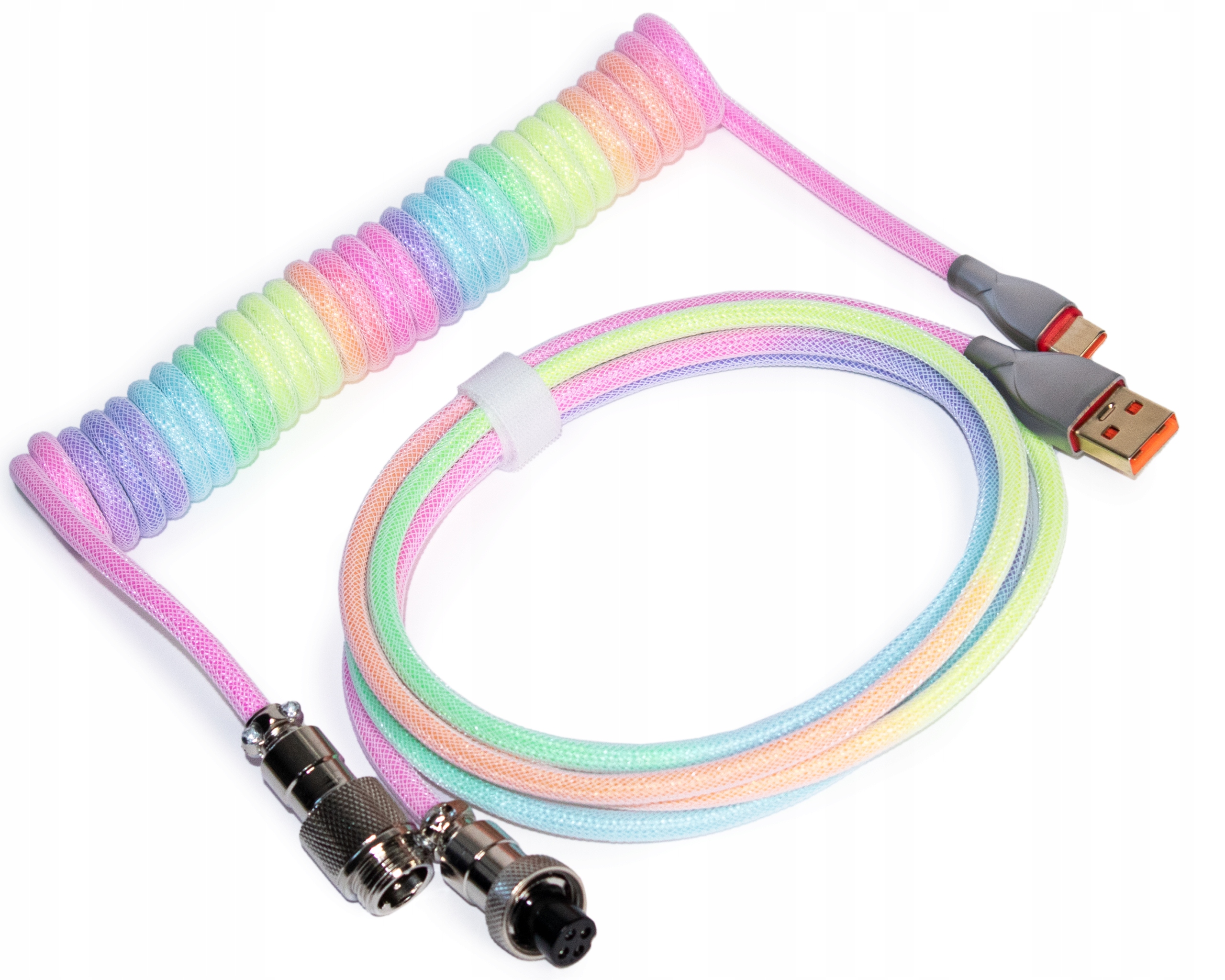 Coiled Cable Dekoracyjny Kabel Spiralny do Klawiatury Aviator Usb-a Usb-c