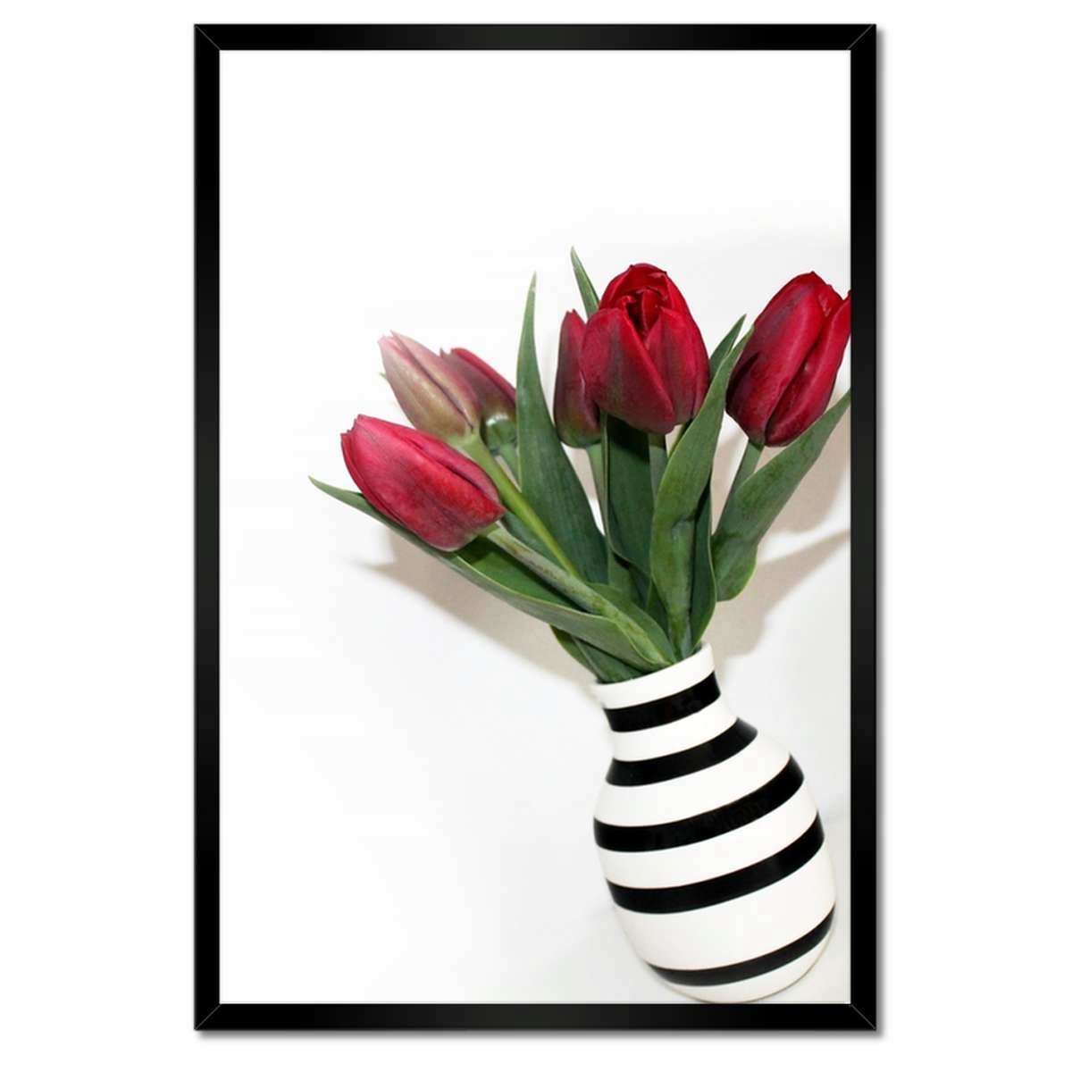 Plakáty v rámu 40x60 Pruhovaná váza Tulipány