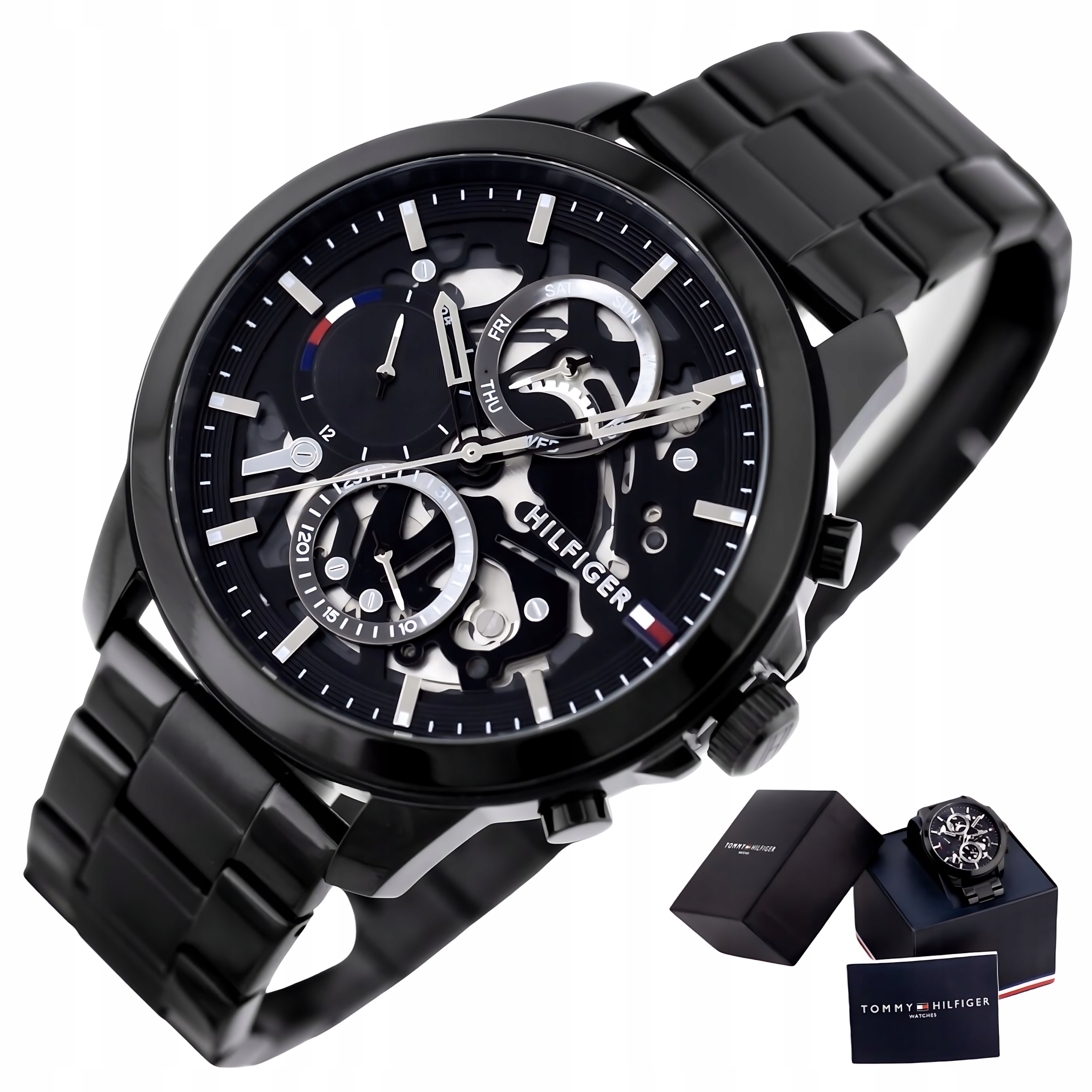 Pánské Hodinky Tommy Hilfiger 1710478 Henry Černé Vodotěsné WR50 Box