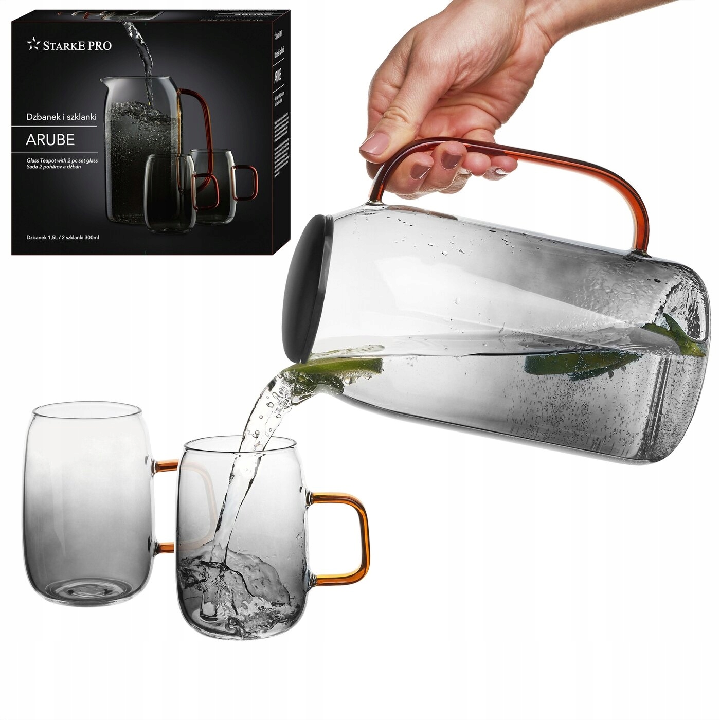 

Dzbanek Starke Pro Arube 1,5 l i 2 szklanki 300 ml