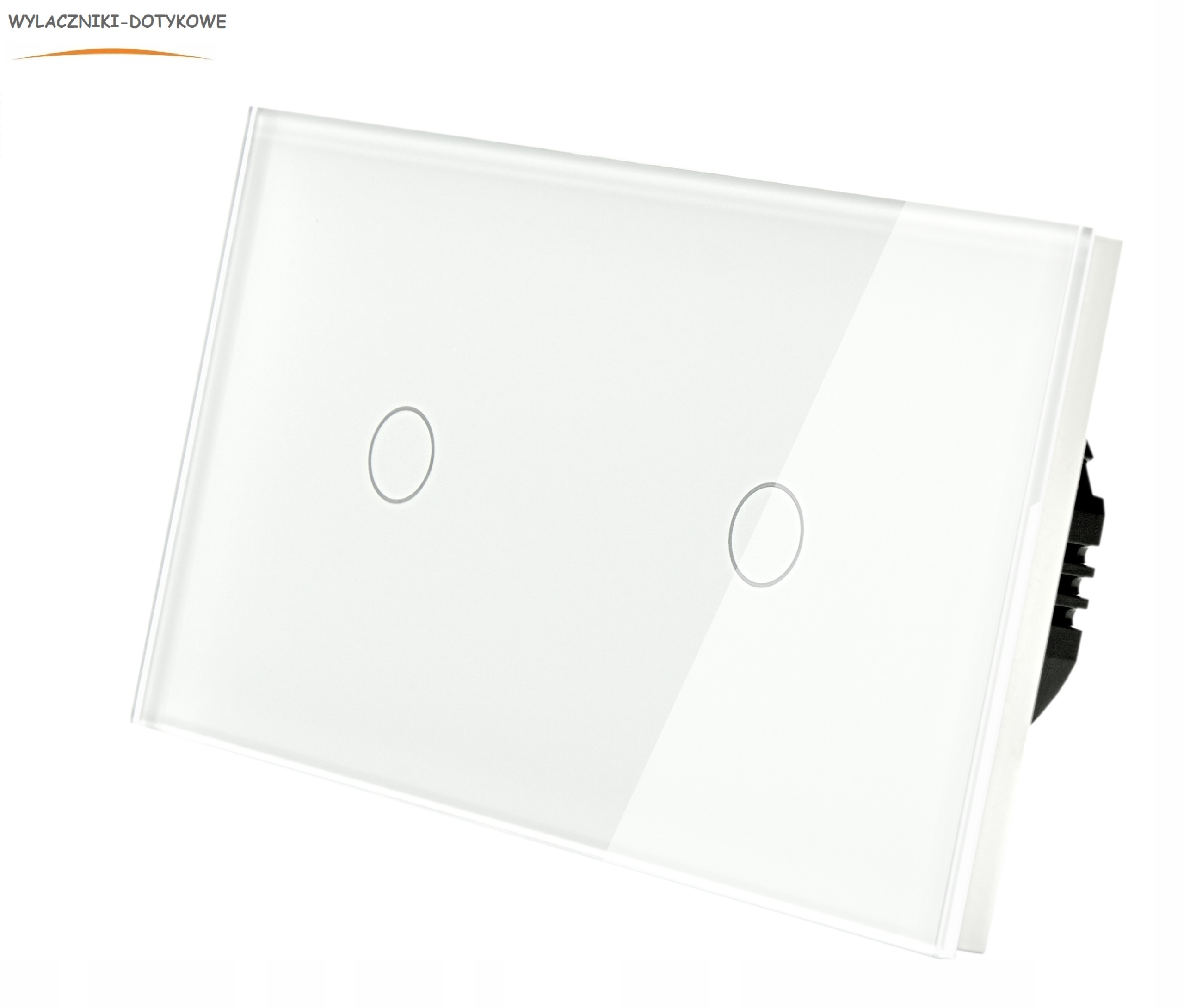 

Włącznik Szklany Dotykowy Podwójny Biały (1+1)