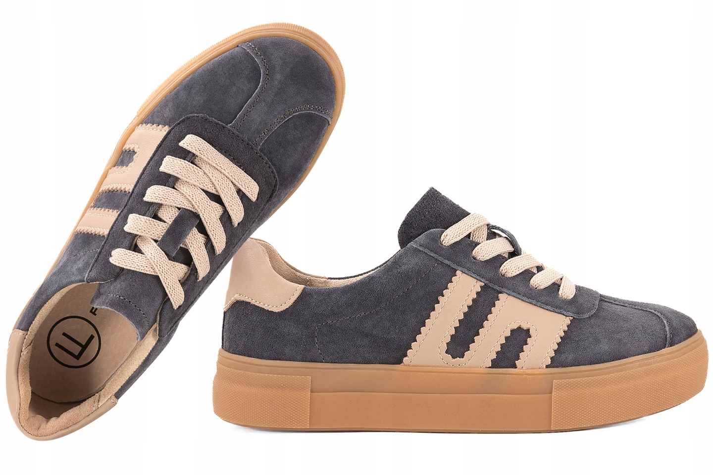 Filippo DP6798 Dámské Polobotky Sportovní Kožené Tenisky šedé 36 Šedá