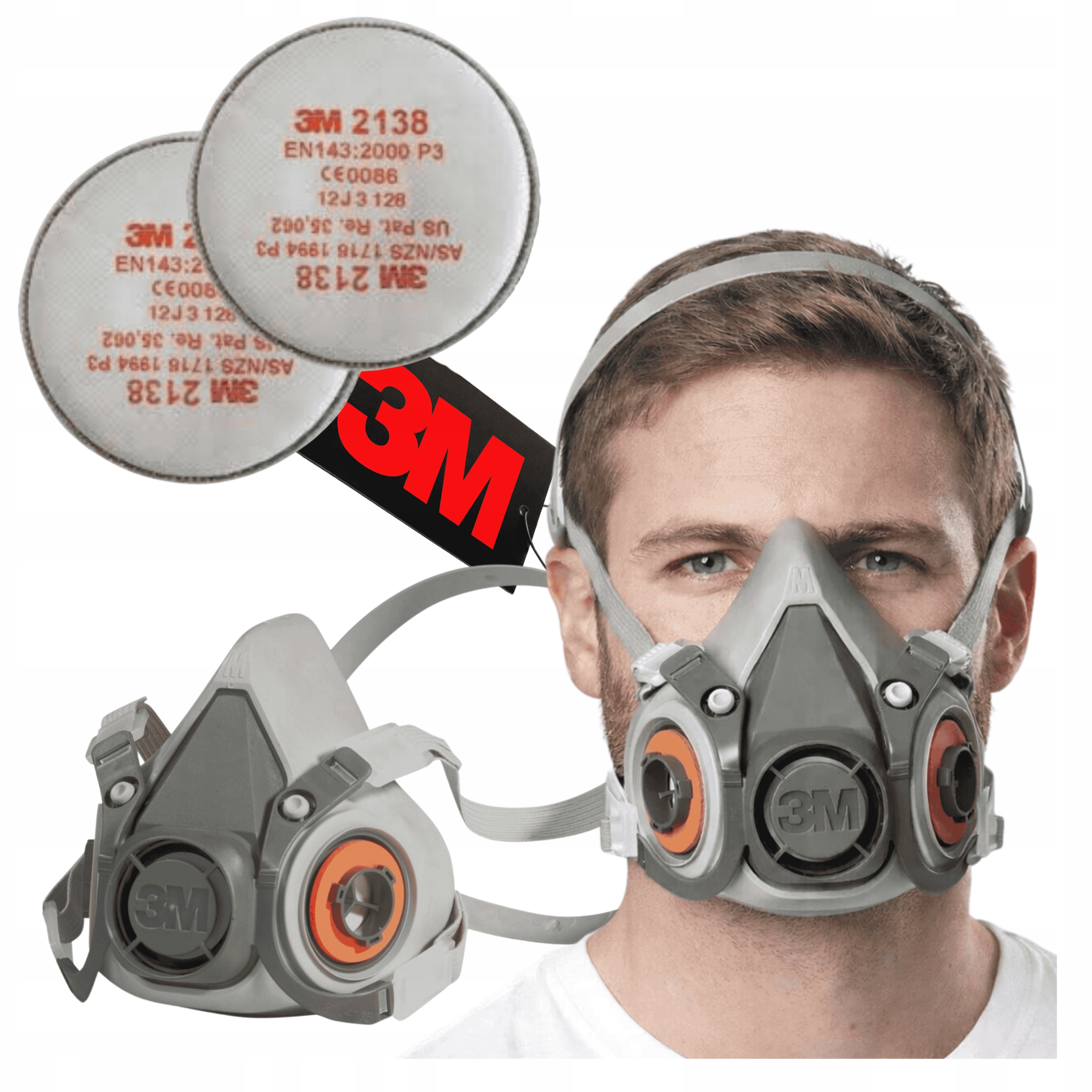 3M polomaska pro vícenásobné svařování, kompletní, s filtry 2138 6200 M