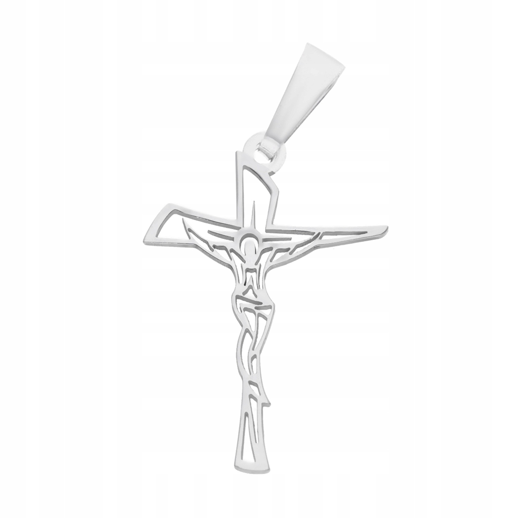 Stříbrný křížek Ag 925 rhodiovaný s vyobrazením Ježíše KC020RM