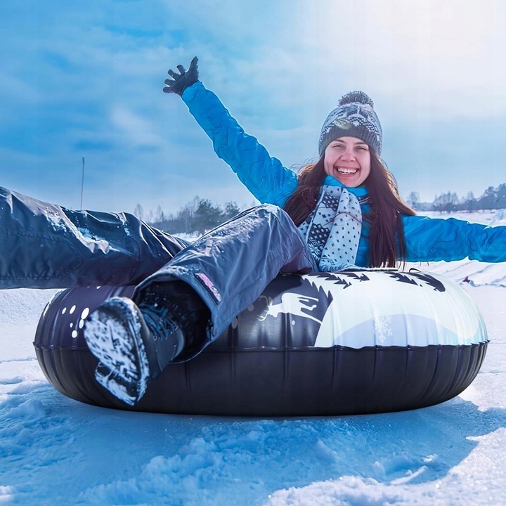 ŚLIZGACZ SANKI DMUCHANE NA ŚNIEG KOŁO OPONA 110CM X 26CM + 2 x ŚNIEŻKOMAT Model Opona