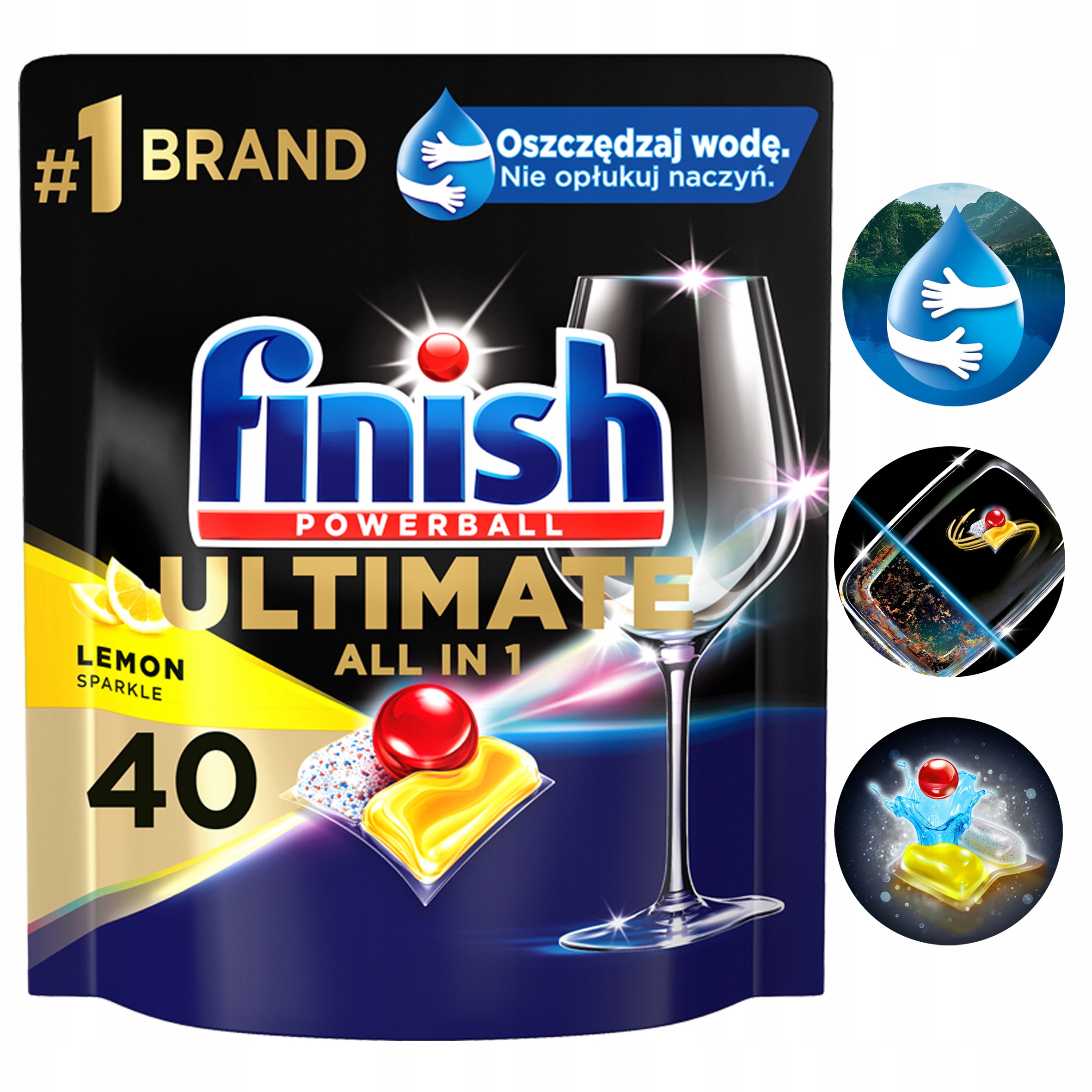 Levně Finish Ultimate All-In-1 Kapsle 40 ks Citronové