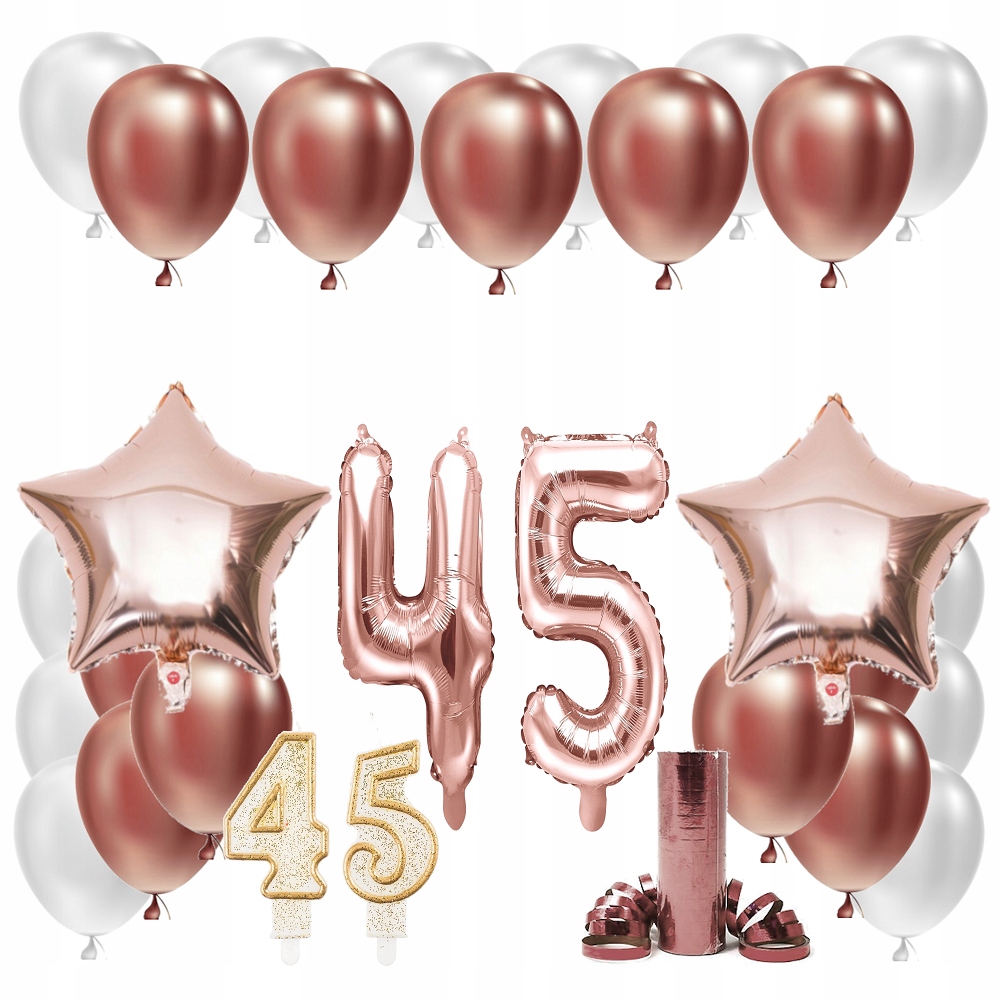 

Zestaw Balony 45 Rocznica Ślubu Rose Gold